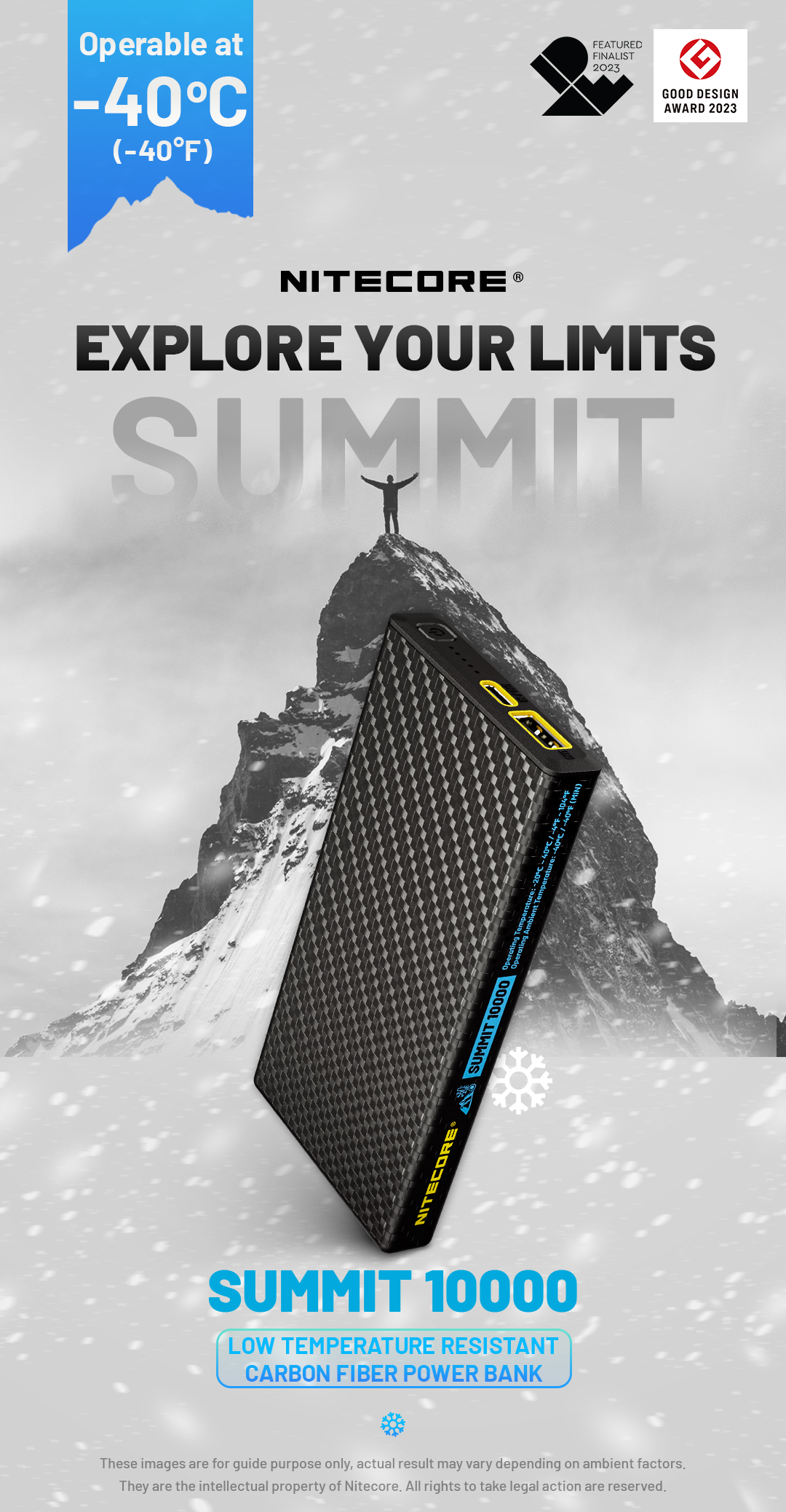 NITECORE SUMMIT 10000 Low Temperature Resistant Carbon Fiber Power