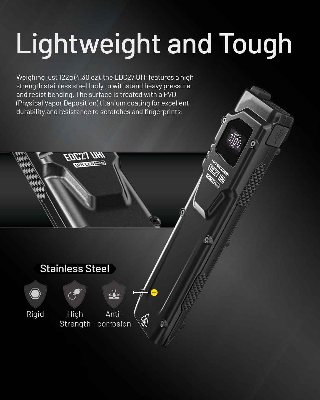 NITECORE EDC27 UHi Ultra Slim Tactical EDC Flashlight