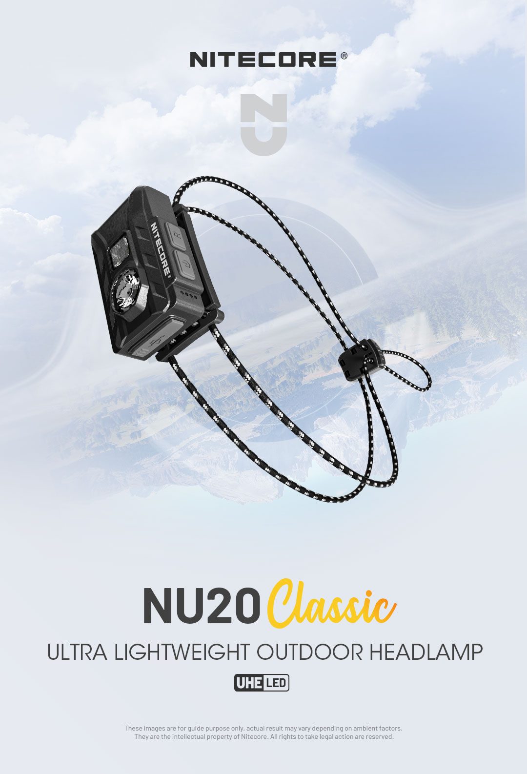 Lampe Frontale Nitecore NU20 Classic - Ultra Légère 360 Lumens Pour Activités Outdoor