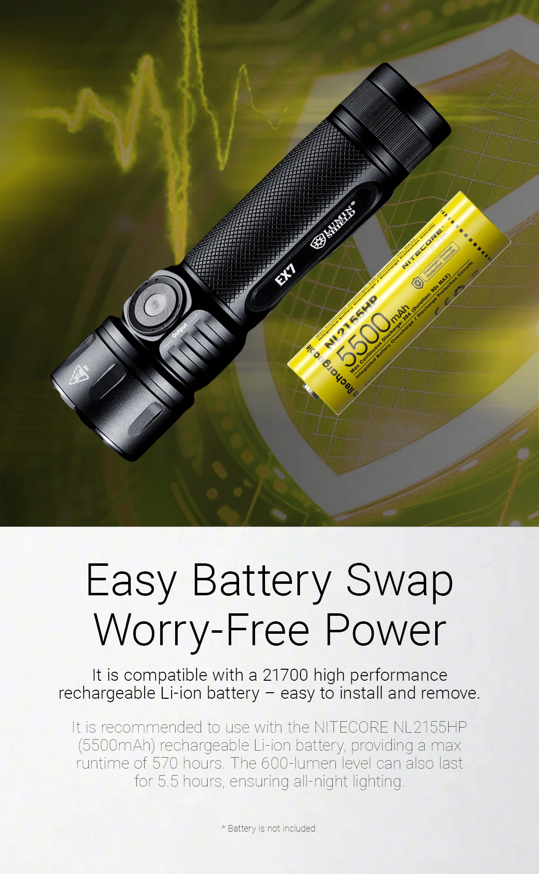 NITECORE EX7 Variable Beam Pattern High Performance Flashlight