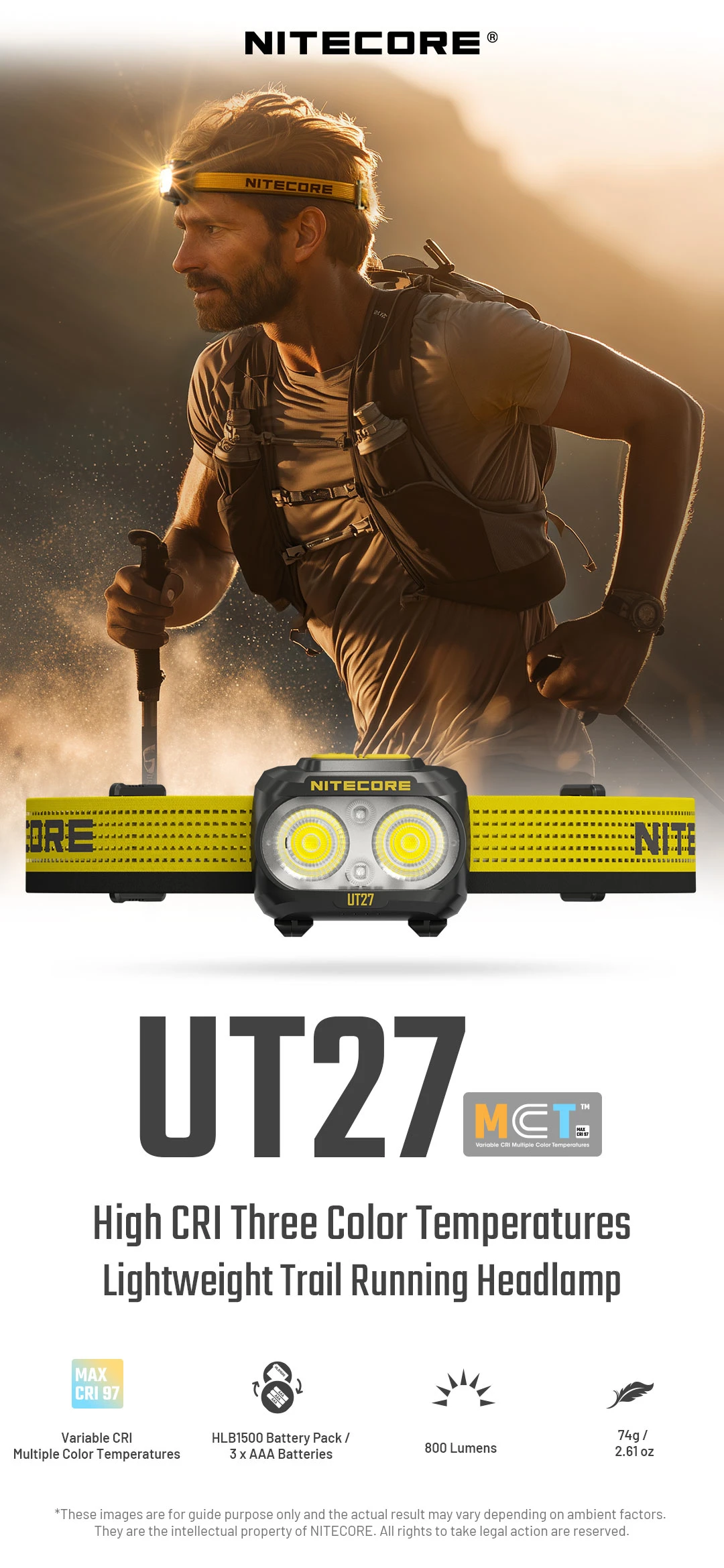 NITECORE UT27 High CRI Three Color Temperatures Lightweight Trail