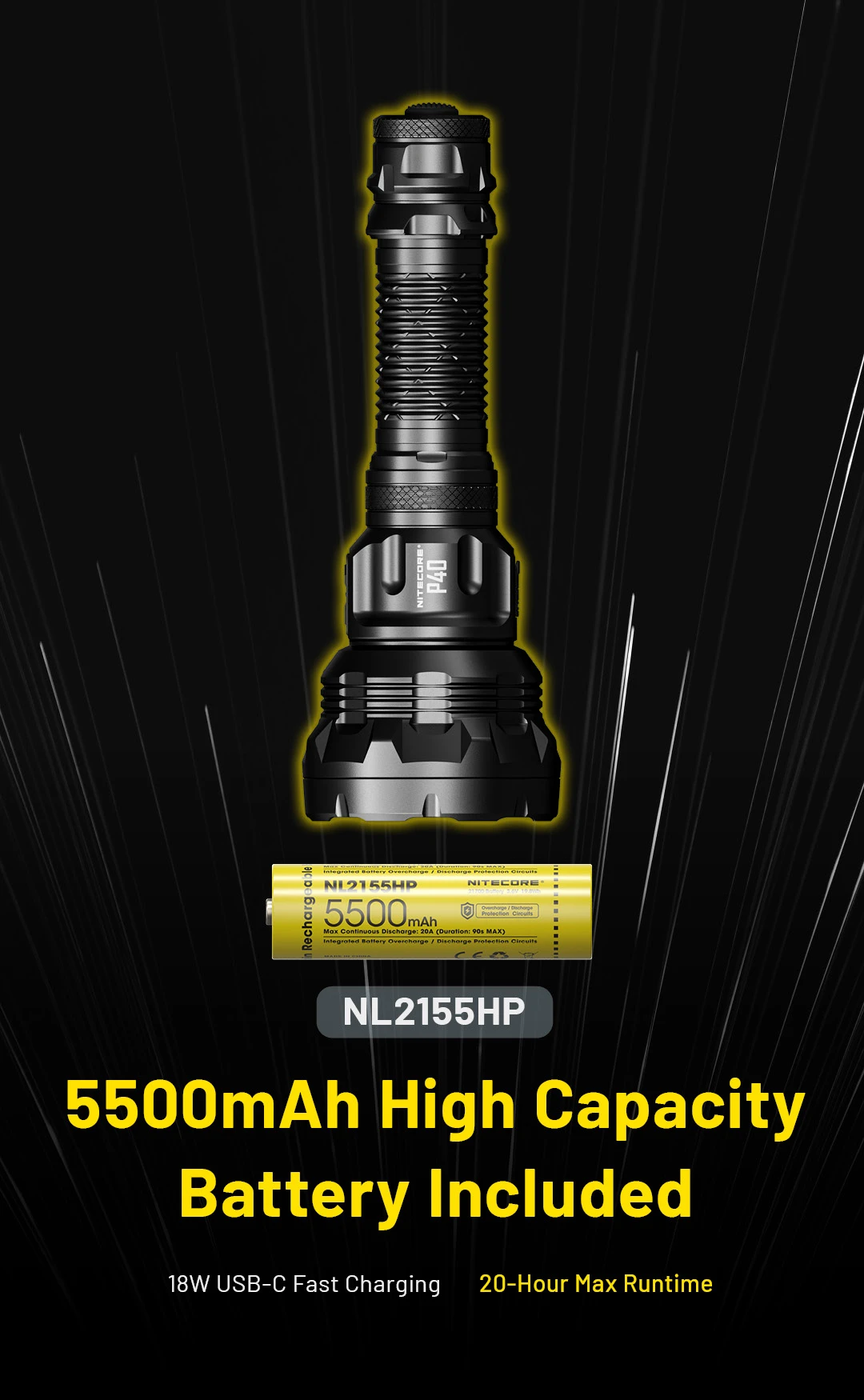 NITECORE P40 Ultra-Long Throw Dual Beam LEP Flashlight