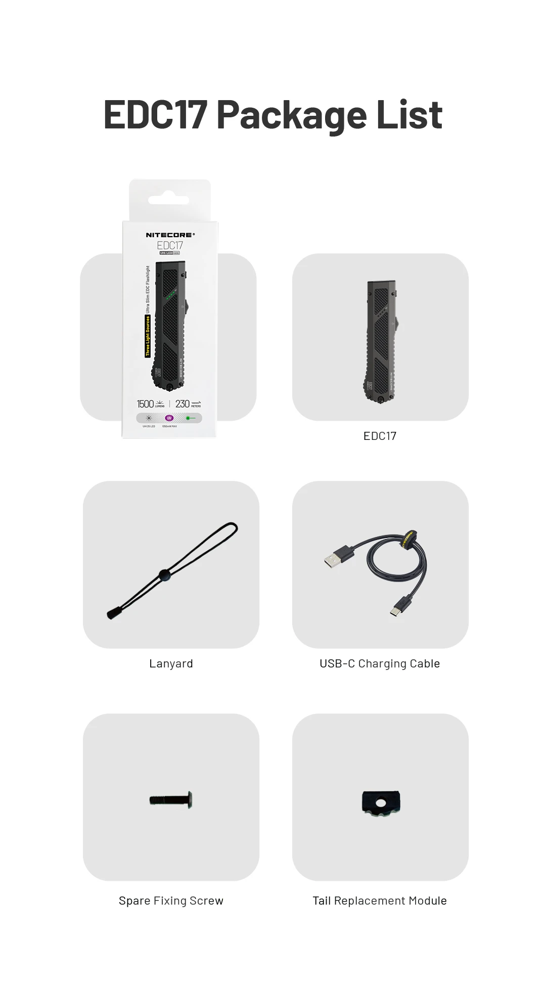 NITECORE EDC17 Three Light Sources Ultra Slim EDC Flashlight